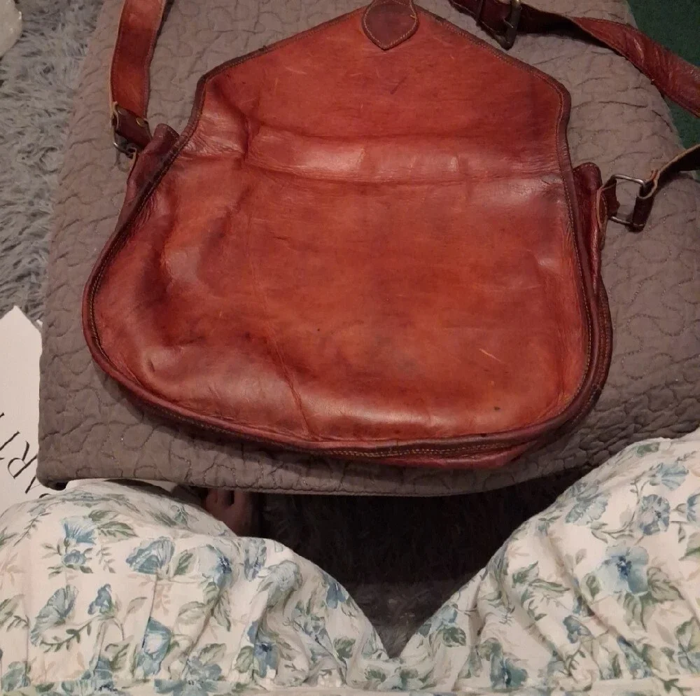 Saddle Bag Leather Crossbody Bag in Brown